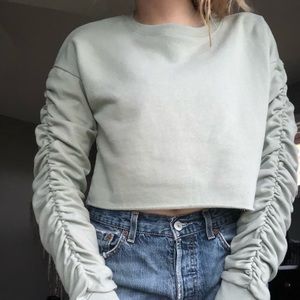 Forever 21 Sea Foam Green Cropped Crewneck